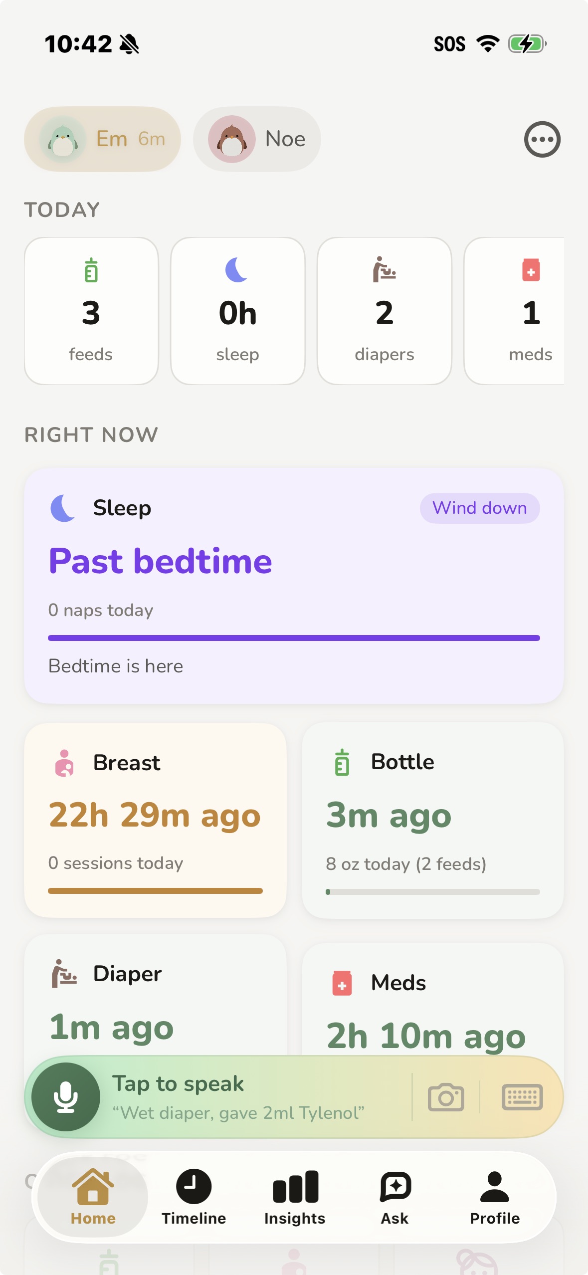Robin Baby past bedtime tracking visualization